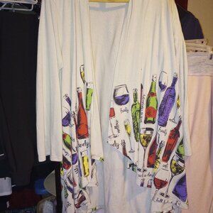 Women's Large wine cover up Shawl Cardigan Kimono